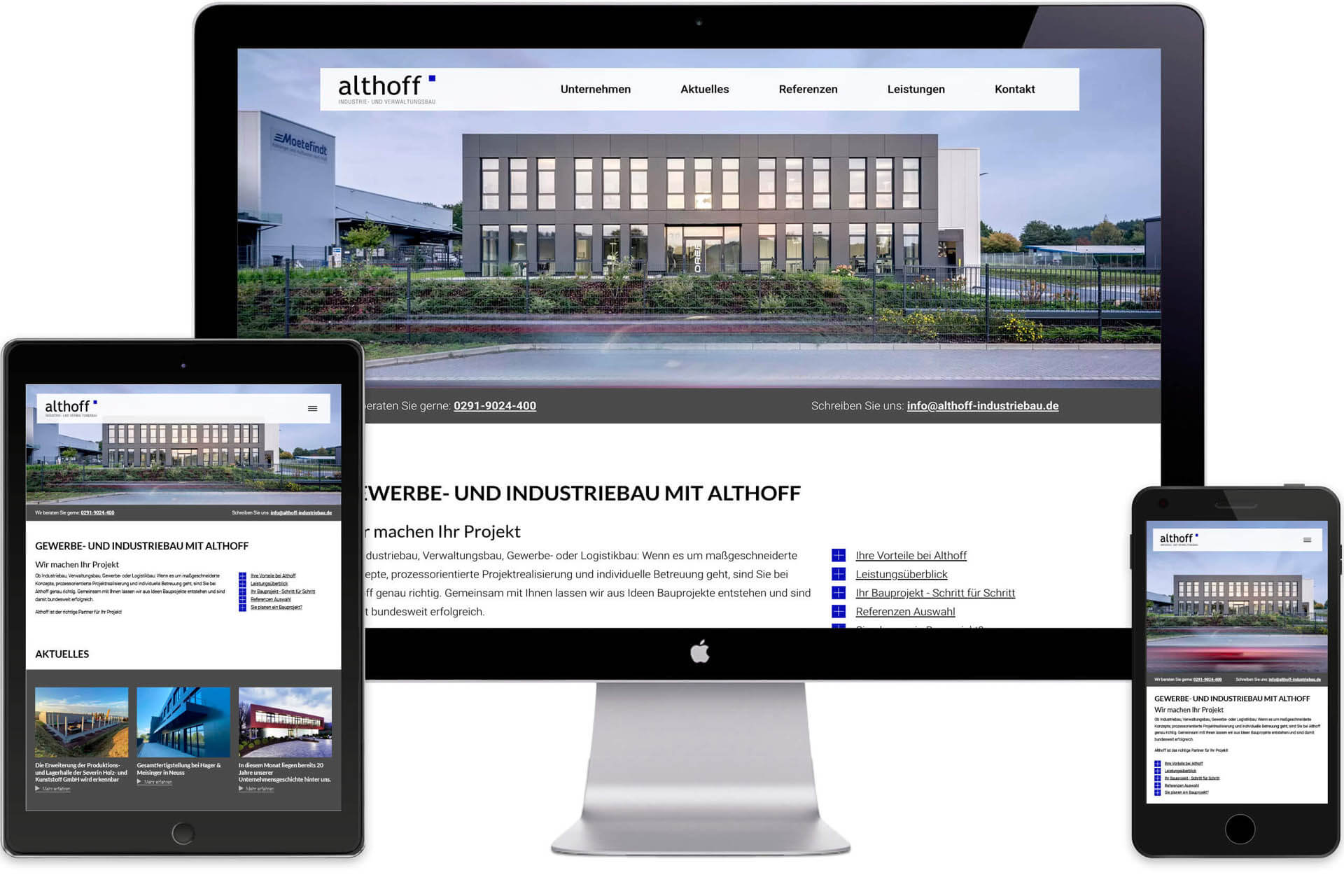 Althoff Industriebau, Webdesign, SEO-optimierte Texteentwicklung